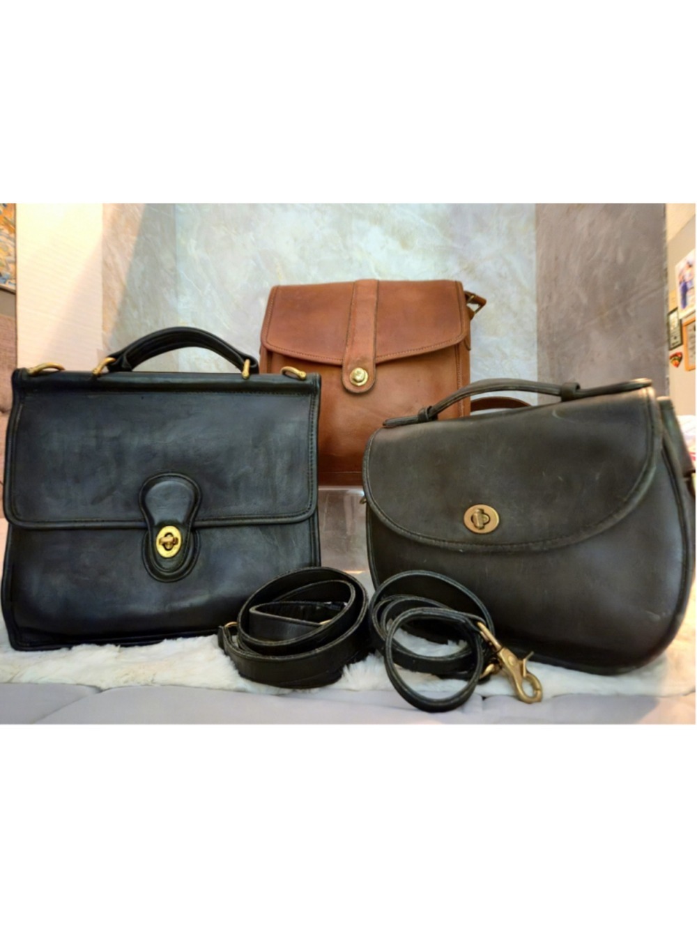 As Is Lot Of 3 Vintage Coach Purses No Hang tags